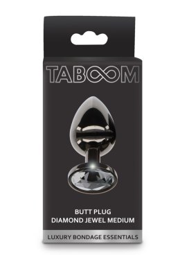 Metalowy korek analny z kryształem – Taboom Butt Plug Diamond Silver M