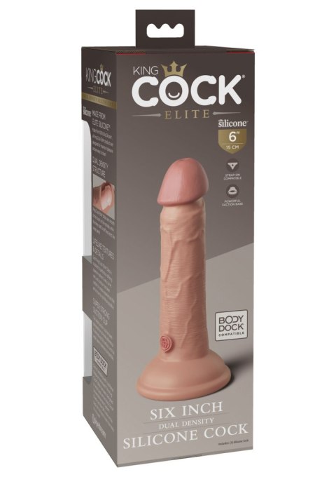 Realistyczne dildo z twardym rdzeniem – King Cock Dual Density 15cm Realistyczne dildo z twardym rdzeniem – King Cock Dual Density 15cm