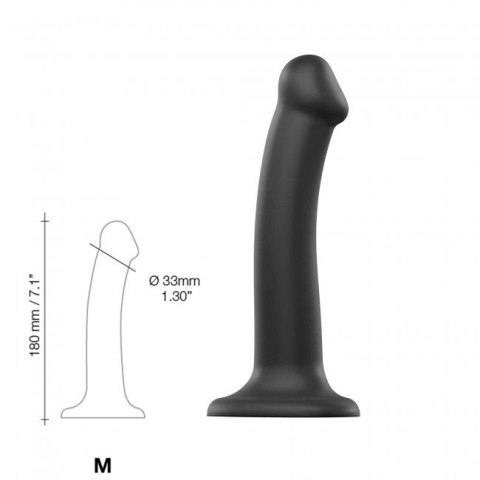 Silicone Bendable Dildo Double Density Black M Silicone Bendable Dildo Double Density Black M