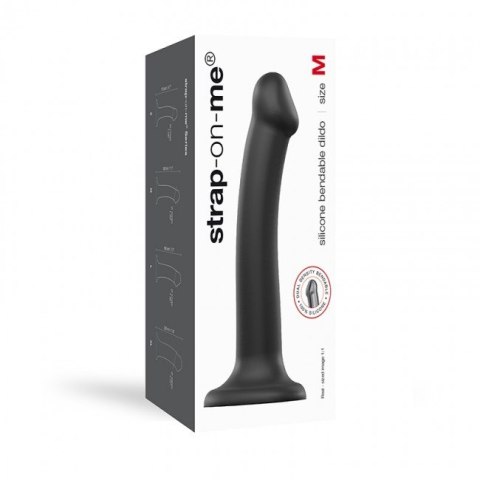 Silicone Bendable Dildo Double Density Black M Silicone Bendable Dildo Double Density Black M