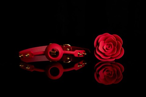 Knebel w kształcie róży – Zalo & Upko Rose Ball Gag Red Straps Knebel w kształcie róży – Zalo & Upko Rose Ball Gag Red Straps