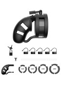 Pas cnoty silikonowy z rozdzielaczem jąder – ManCage Chastity Model 18 Silicone Cage Ballsplitter Black