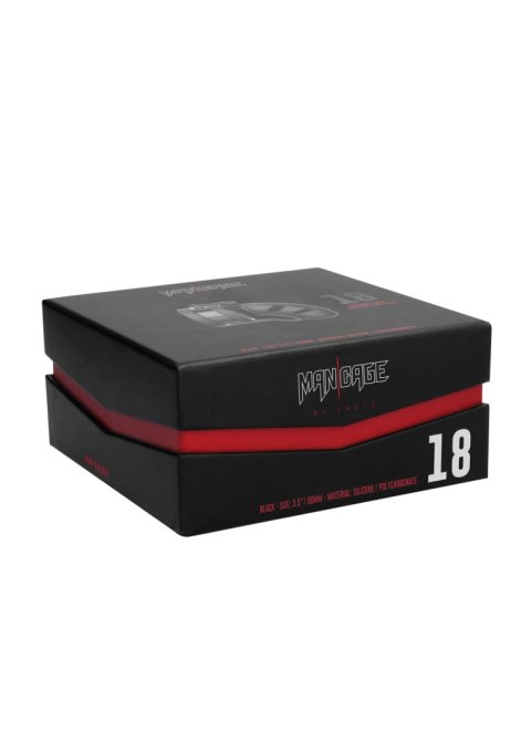 Pas cnoty silikonowy z rozdzielaczem jąder – ManCage Chastity Model 18 Silicone Cage Ballsplitter Black Pas cnoty silikonowy z rozdzielaczem jąder – ManCage Chastity Model 18 Silicone Cage Ballsplitter Black