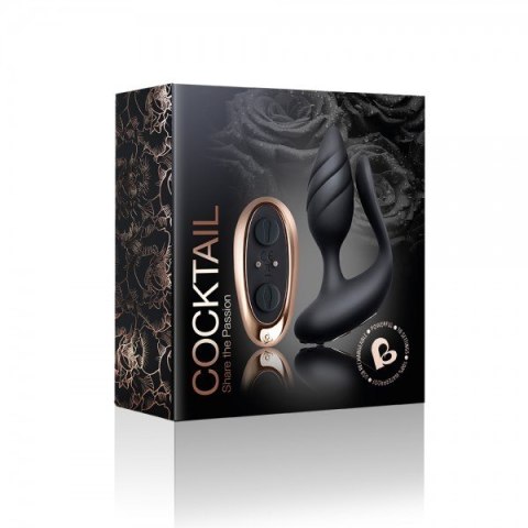 Wibrujący korek z wypustką oraz z pilotem – Rocks-Off Cocktail Black Wibrujący korek z wypustką oraz z pilotem – Rocks-Off Cocktail Black