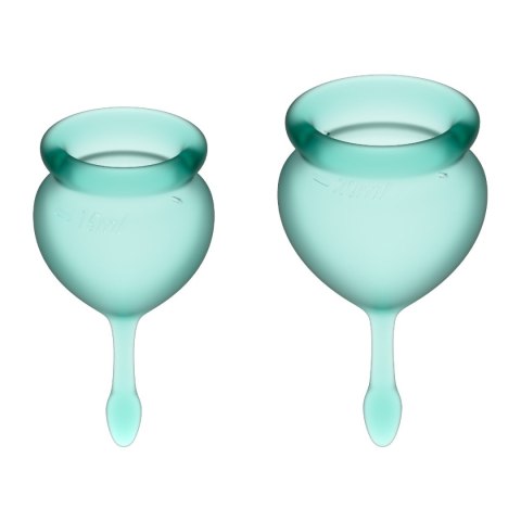 Zestaw kubeczków menstruacyjnych Satisfyer Feel Good Menstrual Cup Set Dark Green Zestaw kubeczków menstruacyjnych Satisfyer Feel Good Menstrual Cup Set Dark Green
