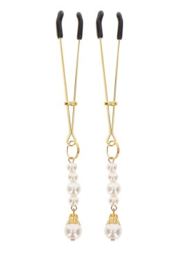 Zaciskane klamerki na sutki – Taboom Tweezers With Pearls Gold