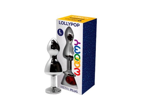 Korek analny Lollypop Double Ball Metal Plug L Red Wooomy