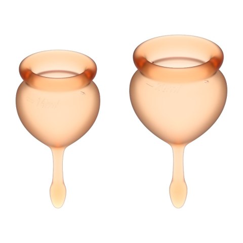 Zestaw 2 kubeczków menstruacyjnych – Satisfyer Feel Good (pomarańczowy)