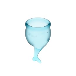 Zestaw 2 kubeczków menstruacyjnych – Satisfyer Feel Secure (jasnoniebieski)
