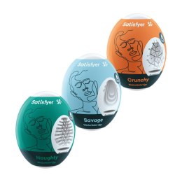 Zestaw 3 masturbatorów – Satisfyer Masturbator Egg (Naughty, Savage, Crunchy)