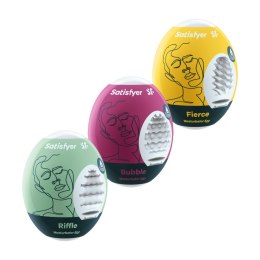 Zestaw 3 masturbatorów – Satisfyer Masturbator Egg (Riffle, Bubble, Fierce)