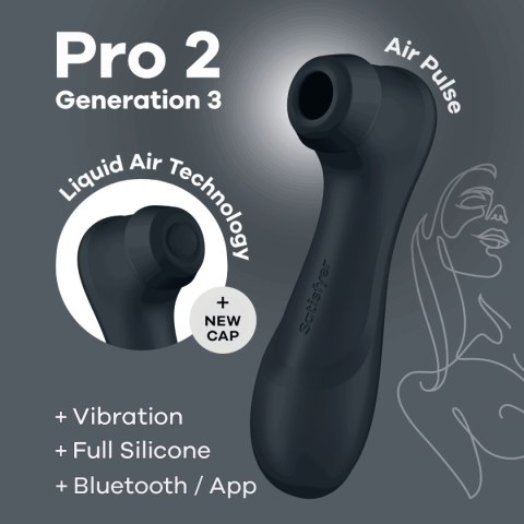 Stymulator łechtaczki z aplikacją – Satisfyer Pro 2 Gen 3 Connect (Czarny) Stymulator łechtaczki z aplikacją – Satisfyer Pro 2 Gen 3 Connect (Czarny)