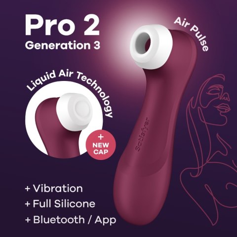 Stymulator łechtaczki z aplikacją – Satisfyer Pro 2 Gen 3 Connect (Wine Red) Stymulator łechtaczki z aplikacją – Satisfyer Pro 2 Gen 3 Connect (Wine Red)