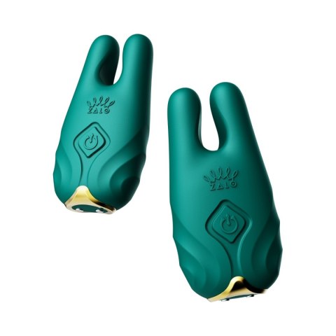 Wibrujące klamry na sutki – Zalo Nave Turquoise Green Wibrujące klamry na sutki – Zalo Nave Turquoise Green