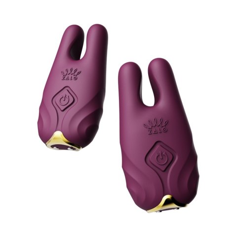 Wibrujące klamry na sutki – Zalo Nave Velvet Purple Wibrujące klamry na sutki – Zalo Nave Velvet Purple