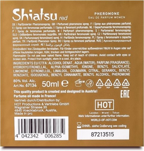 Feromony dla kobiet Pheromon Fragrance Woman Red 50ml Shiatsu