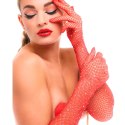 Rękawiczki z Cyrkoniami Kinky Diva Starlet Gloves Czerwone Rhinestones