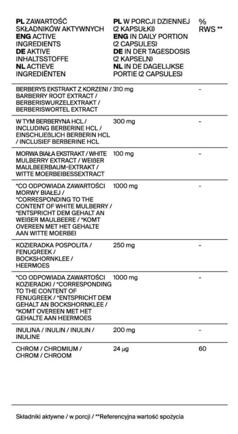 Suplement diety 60 kapsułek Qi-Nu Sugar Control Suplement diety 60 kapsułek Qi-Nu Sugar Control