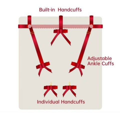 Pasy do Łóżka Upko BDSM Bowknot Bed Restraint Straps Pasy do Łóżka Upko BDSM Bowknot Bed Restraint Straps