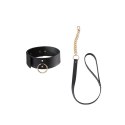 Szeroka obroża z paskiem – Bijoux Indiscrets MAZE Wide Choker & Leash Black