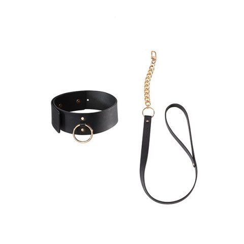 Szeroka obroża z paskiem – Bijoux Indiscrets MAZE Wide Choker & Leash Black Szeroka obroża z paskiem – Bijoux Indiscrets MAZE Wide Choker & Leash Black
