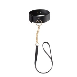 Szeroka obroża z paskiem – Bijoux Indiscrets MAZE Wide Choker & Leash Black
