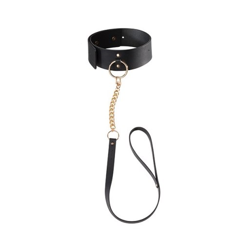 Szeroka obroża z paskiem – Bijoux Indiscrets MAZE Wide Choker & Leash Black Szeroka obroża z paskiem – Bijoux Indiscrets MAZE Wide Choker & Leash Black