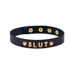 Obroża z napisem SLUT – Liebe Seele Gold Word Choker