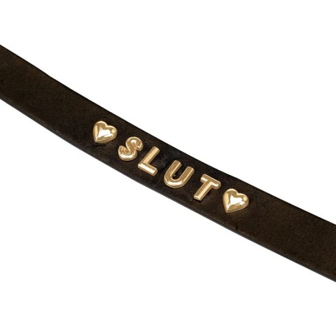 Obroża z napisem SLUT – Liebe Seele Gold Word Choker Obroża z napisem SLUT – Liebe Seele Gold Word Choker
