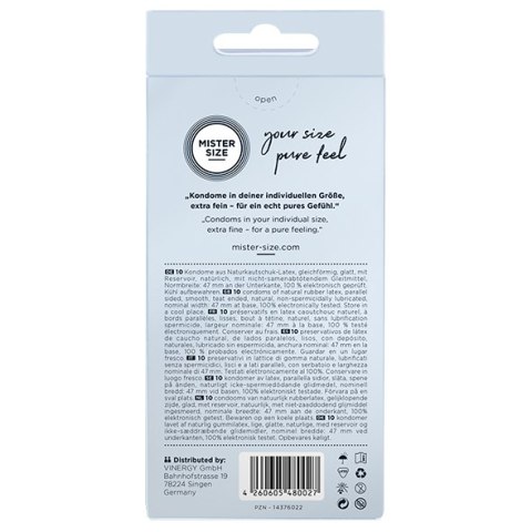Prezerwatywy 47 mm (10 szt.) – MISTER SIZE
