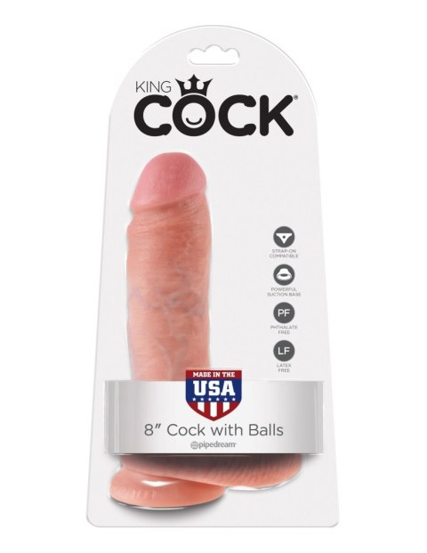 Realistyczne dildo King Cock 20 cm z jądrami – Flesh Realistyczne dildo King Cock 20 cm z jądrami – Flesh