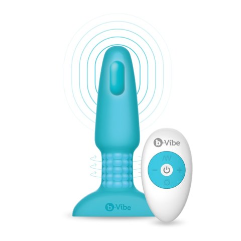 Korek analny wibrujący – b-Vibe Rimming Plug 2 Teal