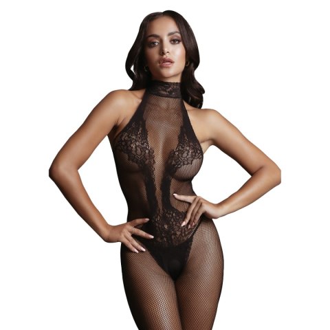 Le Désir Fishnet and Lace Bodystocking Black OS Le Désir Fishnet and Lace Bodystocking Black OS