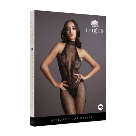 Le Désir Fishnet and Lace Bodystocking Black OS Le Désir Fishnet and Lace Bodystocking Black OS