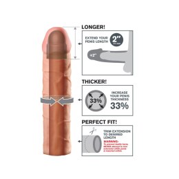 Nakładka na penisa Pipedream Fantasy X-Tensions Perfect – wydłużenie 5 cm (Light)