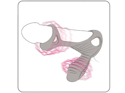 Pierścień Uciskowy na Penisa Gladiator F + LRS Black | Adrien Lastic