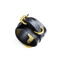 Skórzane kajdanki na ręce ze złotymi okuciami – UPKO Leather Handcuffs