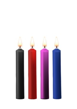 Świece do masażu erotycznego BDSM 4 szt. – Ouch! Teasing Wax Candles Mixed Colors
