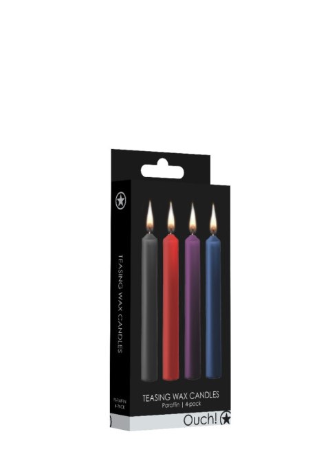 Świece do masażu erotycznego BDSM 4 szt. – Ouch! Teasing Wax Candles Mixed Colors Świece do masażu erotycznego BDSM 4 szt. – Ouch! Teasing Wax Candles Mixed Colors