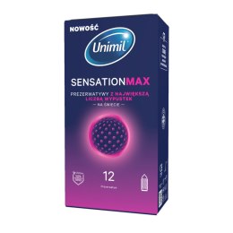Prezerwatywy Unimil Sensation Max – prążkowane i wypustkowe (12 sztuk)