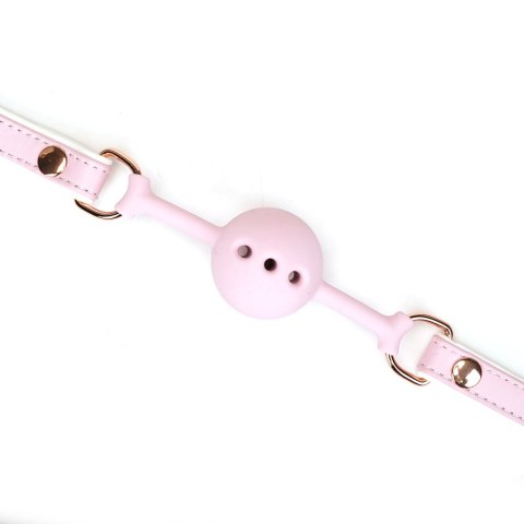 Knebel White & Pink Fairy Goat Leather Ball Gag Liebe Seele