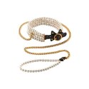 Obroża BDSM Luminious Pearl Leash And Collar Guilty Pleasure