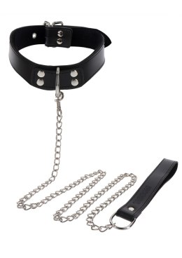 Obróżka Ze Smyczą Elegant Collar And Chain Leash Black Taboom