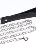 Obróżka Ze Smyczą Elegant Collar And Chain Leash Black Taboom