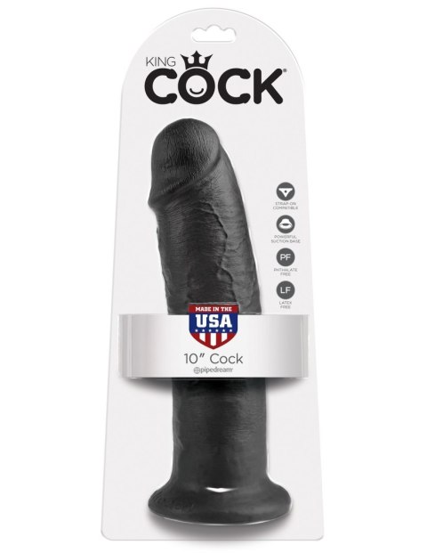 10' Cock Dildo Czarne 25Cm King Cock