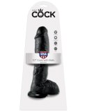 10' Cock With Balls Black Dildo Z Jądrami Czarne 25 Cm King Cock