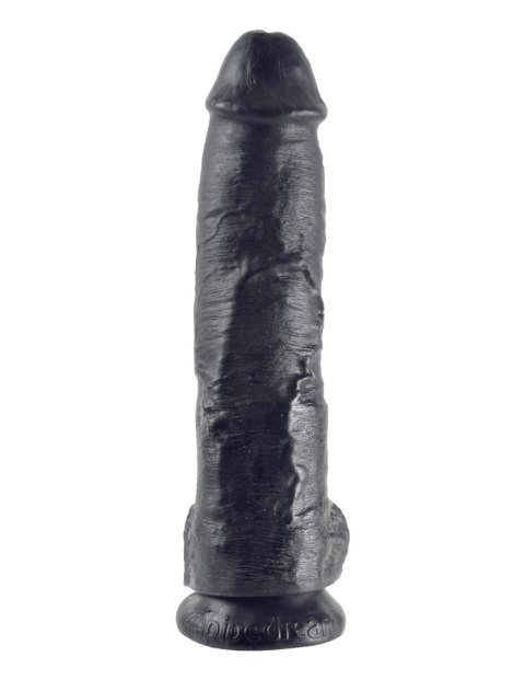 10' Cock With Balls Black Dildo Z Jądrami Czarne 25 Cm King Cock