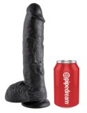 10' Cock With Balls Black Dildo Z Jądrami Czarne 25 Cm King Cock