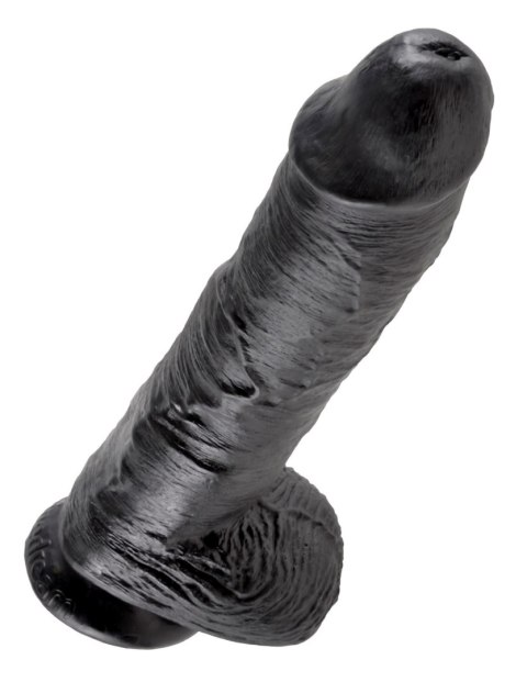 10' Cock With Balls Black Dildo Z Jądrami Czarne 25 Cm King Cock