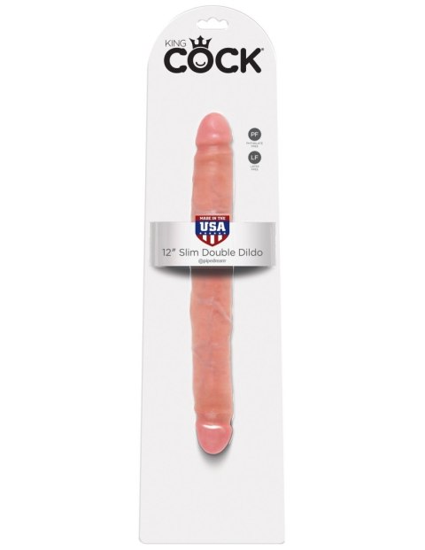 12' Slim Double Dildo Fleshpodwójne Dildo Cieliste 30Cm King Cock